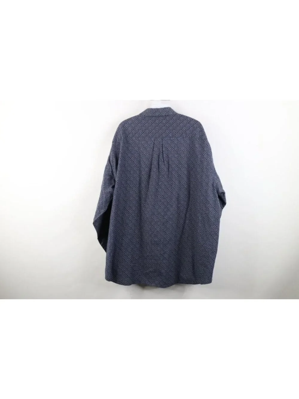 Vintage 90s Streetwear Mens 2XL Faded Geometric Collared Button Down Shirt Blue